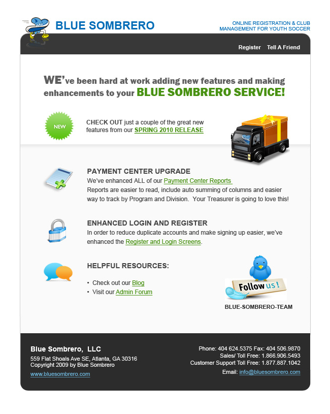 Blue Sombrero - Email template